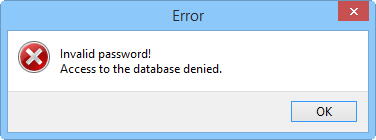 Access denied, wrong password