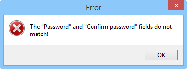 Passwords do not match