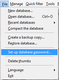 Set up database password