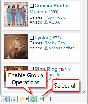 Enable Group Operations and select all albums