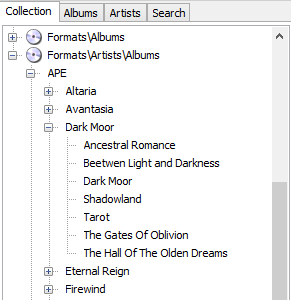 Albums sorted by format and artist