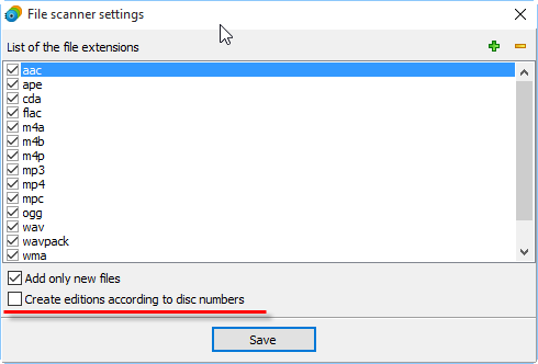 Use disc numbers