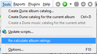 Recalculate album ratings