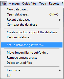 Protect your music database with a password