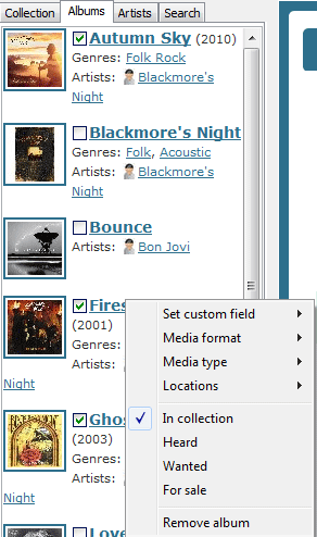 Change fields of several albums at once