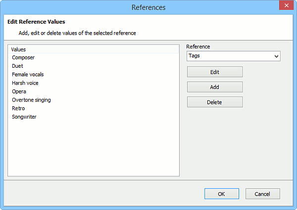 Entering values for a custom list