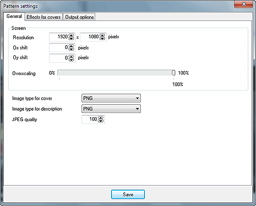 General Dune pattern settings