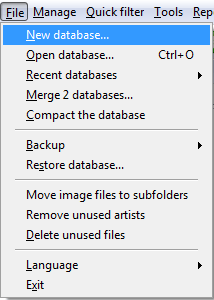 Create a new database