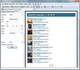 Search your music collection