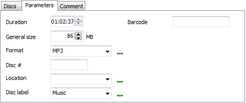 Parameters of the edition